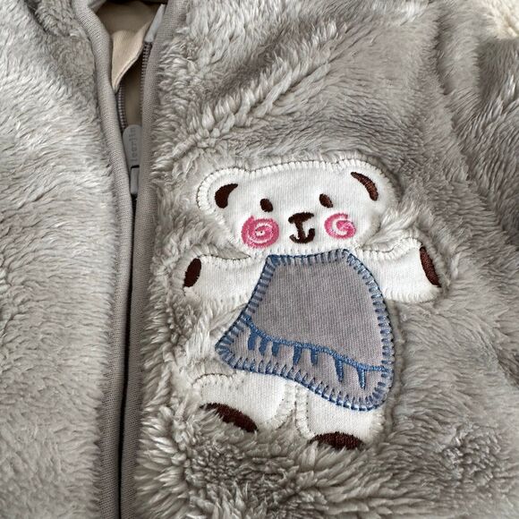 CDY Grey Bear Baby Snowsuit Costume 6-9 Month Outfit Zip Up Soft Unisex Girls - Picture 4 of 6